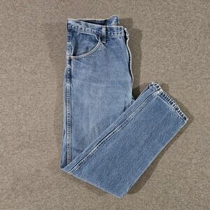 Rustler Mens Regular Fit Straight Leg Blue Jeans 87619PW 35x34 Medium Wash Denim